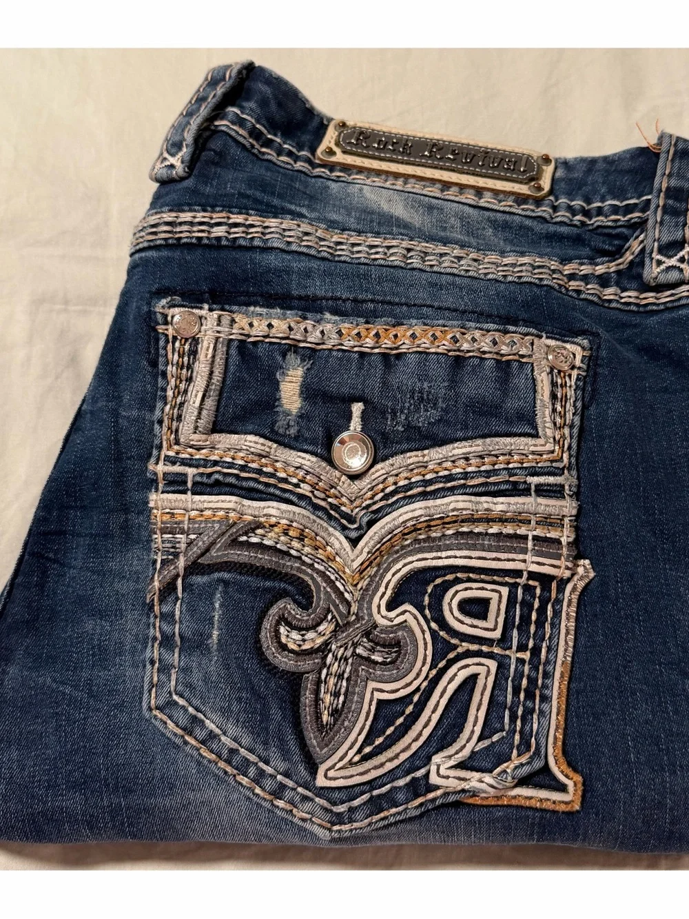 Rock Revival Purple Easy Ankle Skinny Stretch Jean EUC SZ 36 - Picture 10 of 15